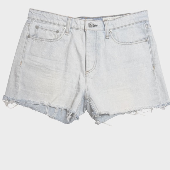 Rag & Bone New York Jade High Rise Cutoff Shorts Size 27 Light Wash 100% Cotton - Picture 5 of 5